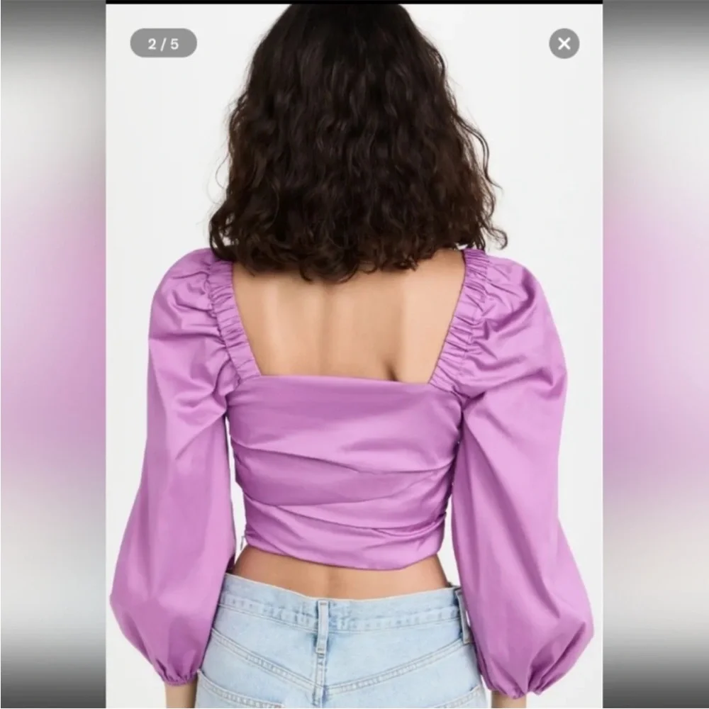 NWT Veronica Beard Kayla puff sleeve top - Picture 3 of 12